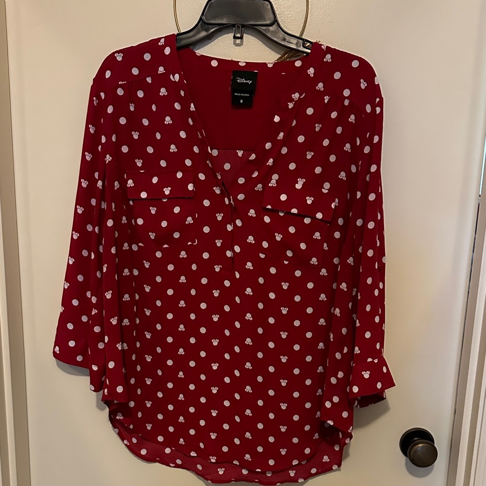 Disney Red and White Polka Dot Blouse
